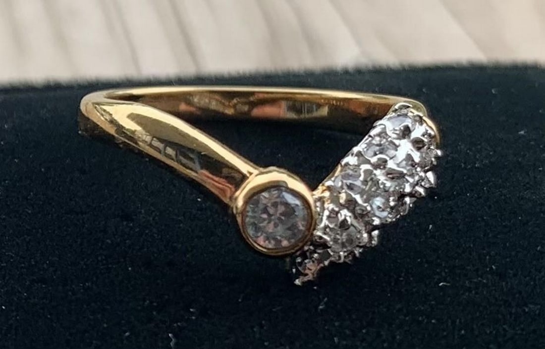 Golden Grace CZ Split Band Ring - 3