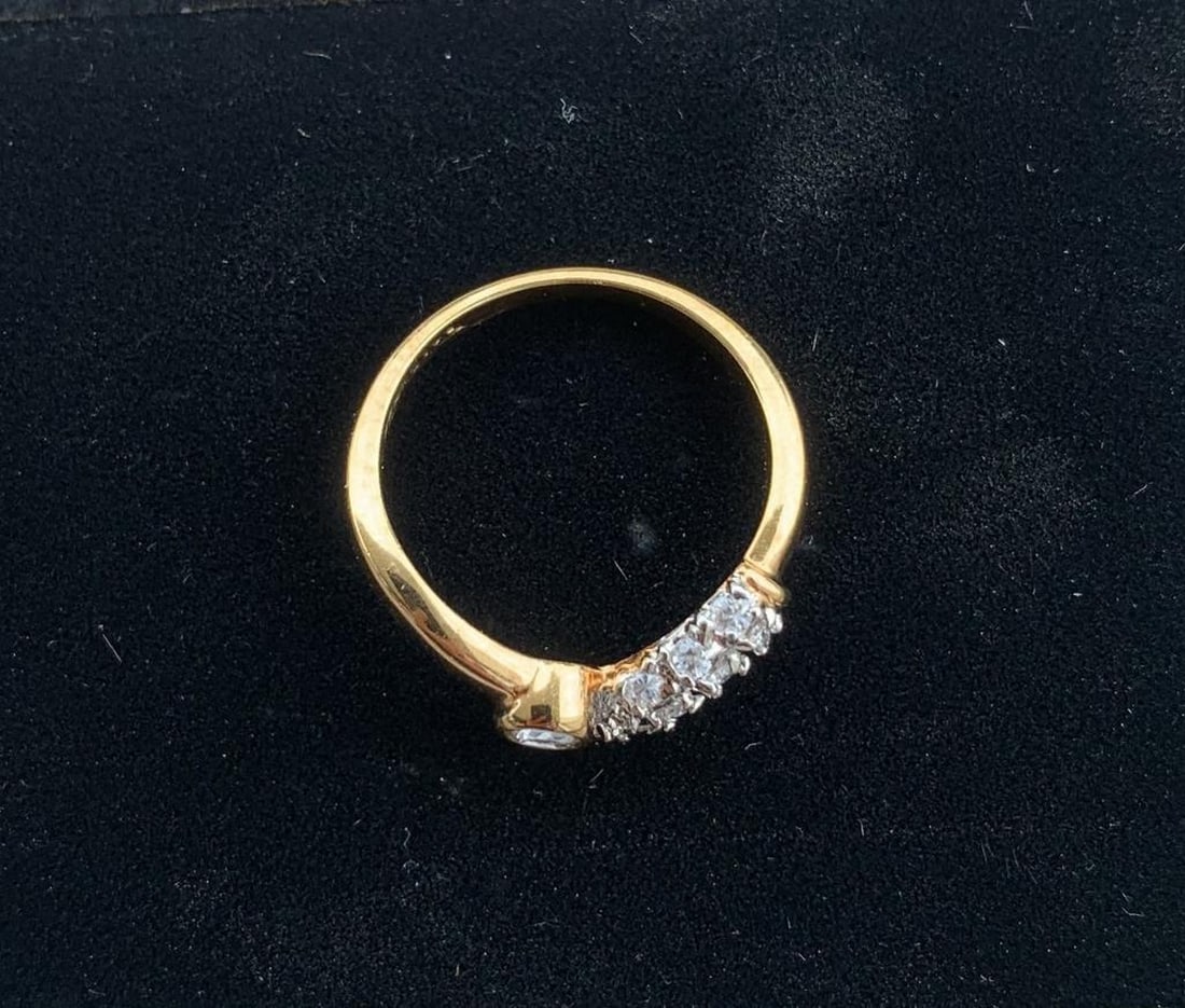 Golden Grace CZ Split Band Ring - 4