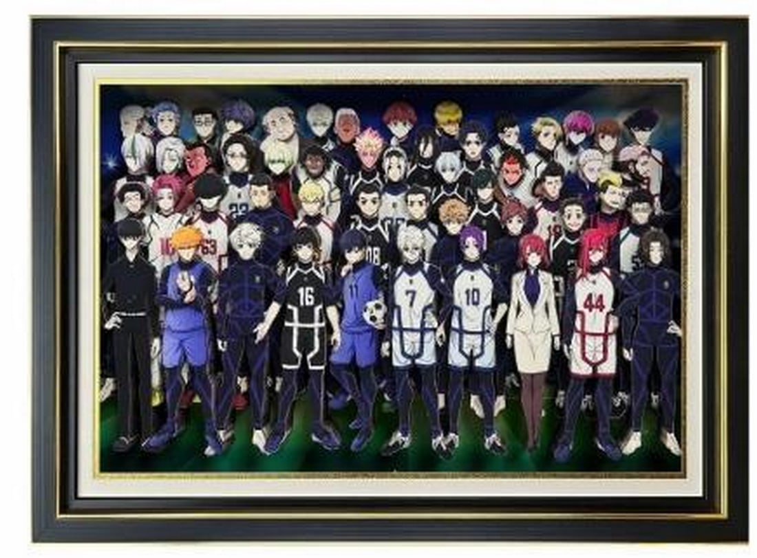 3D Paper Art Featuring Blue Lock Characters in Black & Gold Frame (1 of 4)
