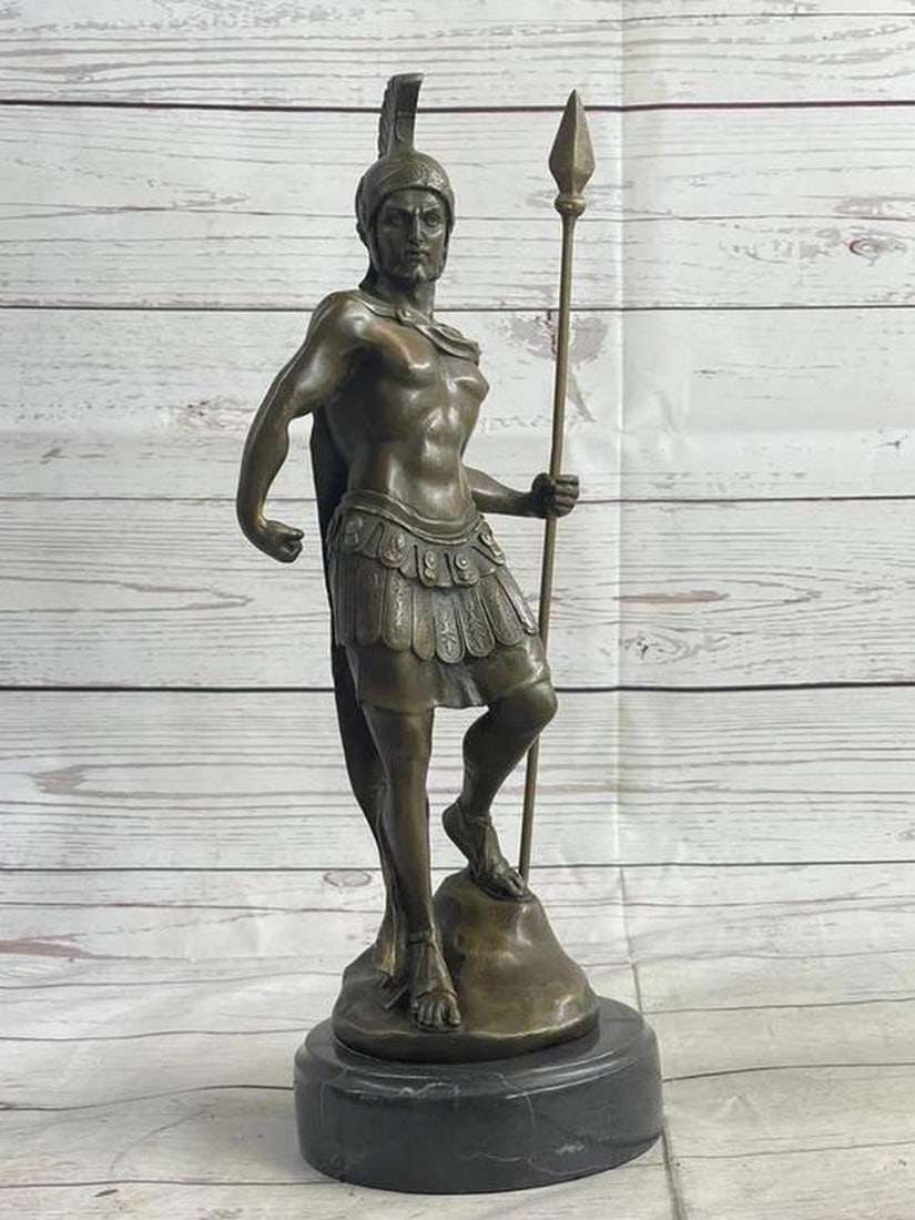 Ancient Rome Armoured Legion Solider Bronze Statue - 15" x 5" (1 of 6)