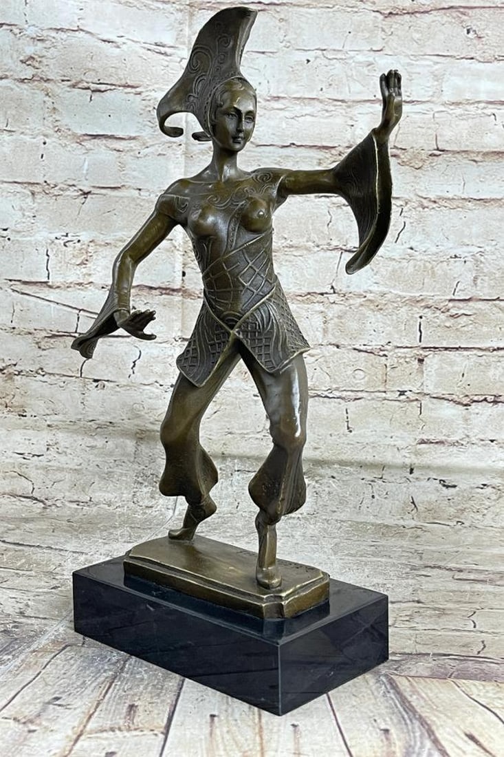 Dancing Jester Bronze Sculpture - 15" x 11": Dancing Jester Bronze Sculpture - 15" x 11" Ease and fierce composure emanate from this art deco sculpture. It's a wonderfully designed and executed work of art, from the delicately