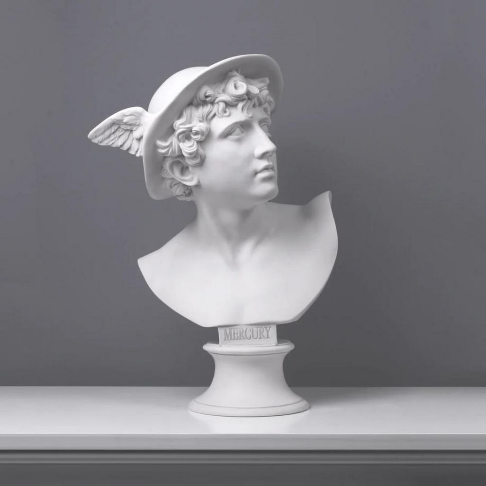 After Antonio Canova "Mercury" Bust Sculpture - (30.8lbs) (1 of 6)