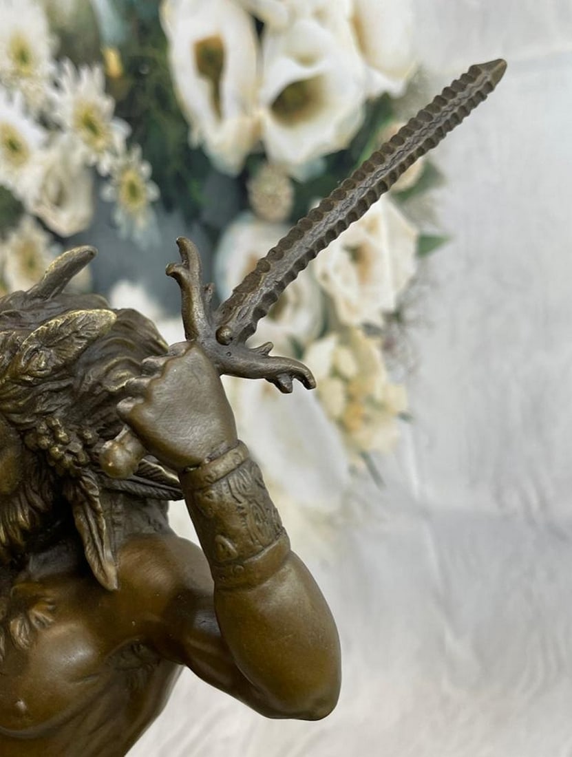 Stunning Bronze Centaur On Large Solid Marble Base - 7