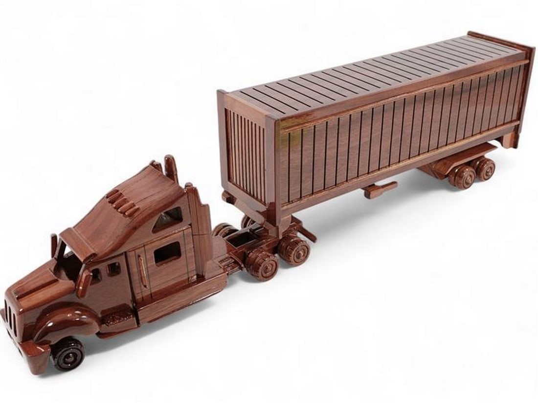 Wood Semi Truck and Trailer Model (1 of 6)