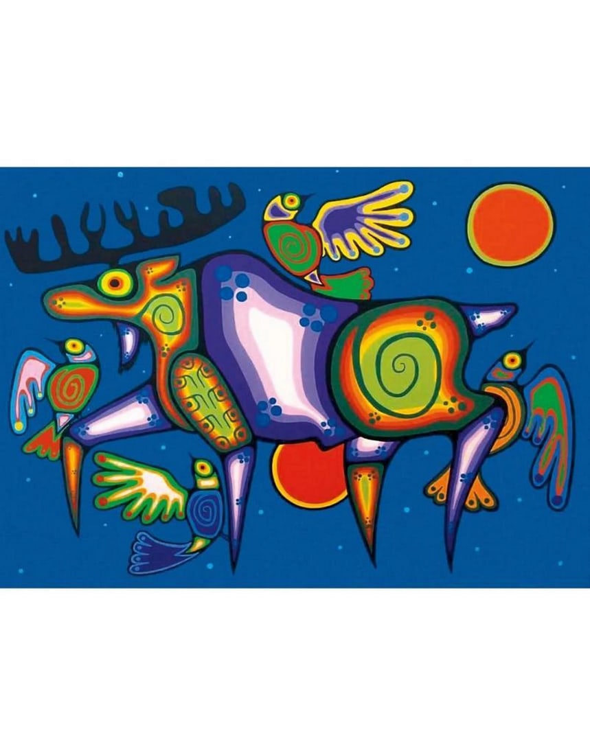 12" x 14" Framed Art Print by Jim Oskineegish Spirit Moose (1 of 1)