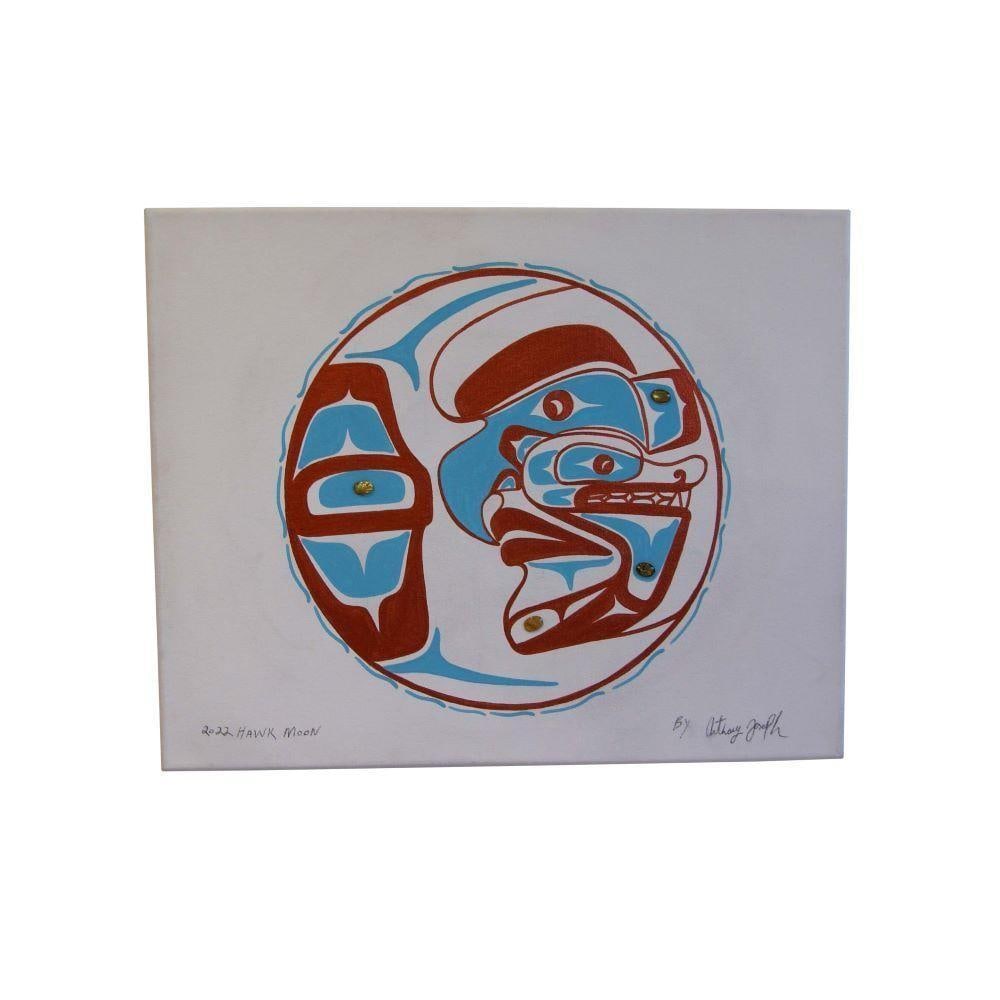 20" x 16" Original Hawk Moon Canvas Painting by Anthony Joseph (1 of 1)