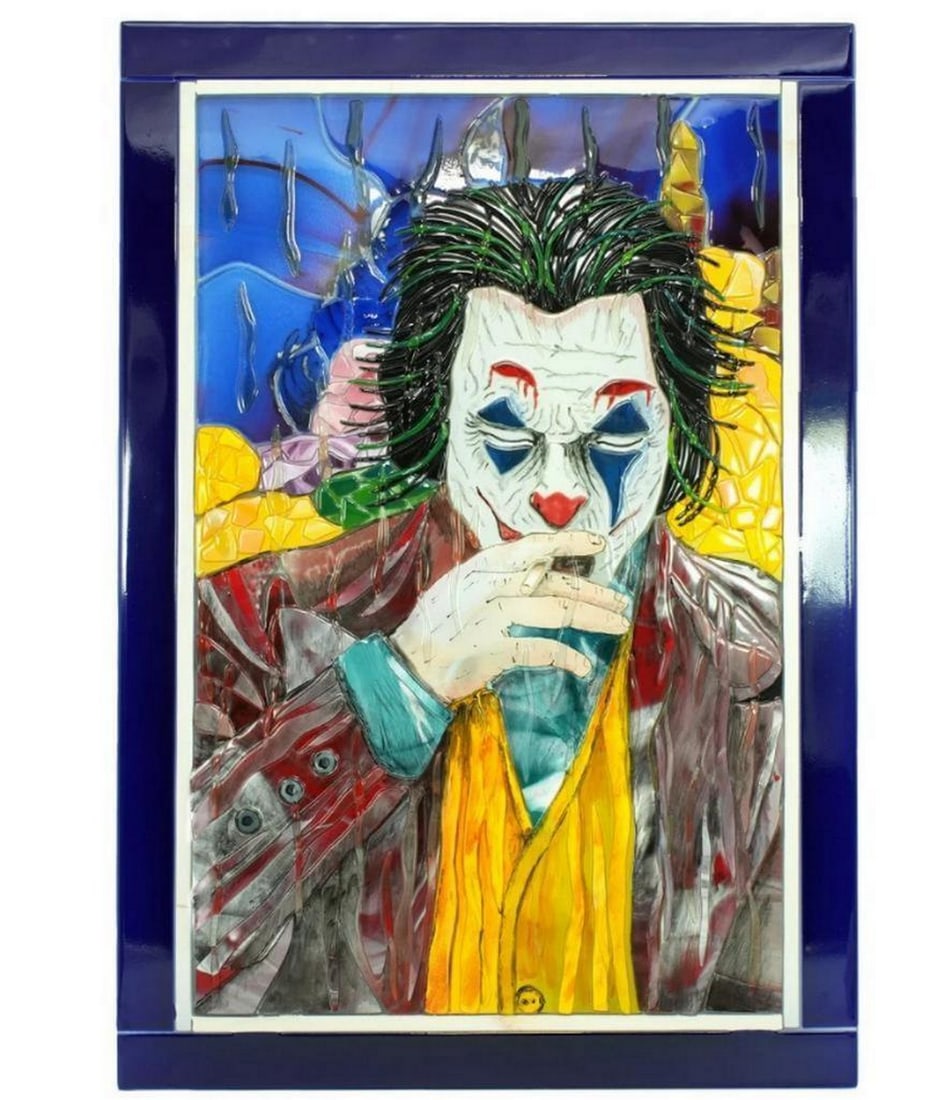 The Joker Murano Glass Wall Decor: The Joker Murano Glass Wall Decor Elevate your space with the enigmatic allure of The Joker Murano Glass Wall Decor. This stunning masterpiece captivates with its intricate portrayal of the iconic cha