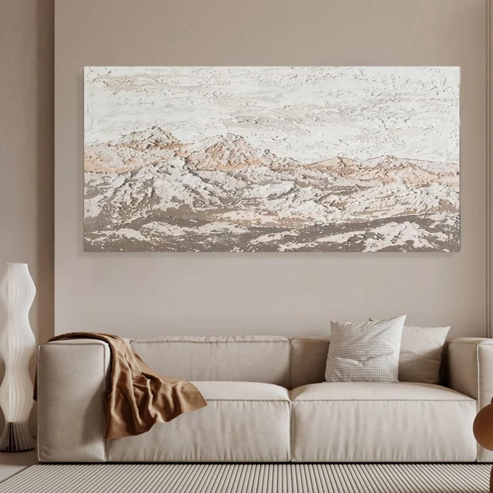 Large 3D Abstract Mountains Wasabi-Sabi Wall Art Canvas Painting: Large 3D Abstract Mountains Wasabi-Sabi Wall Art Canvas Painting Transform your space with the Large 3D Abstract Mountains Wall Art Canvas Painting, showcasing a dynamic interplay of textures and colo