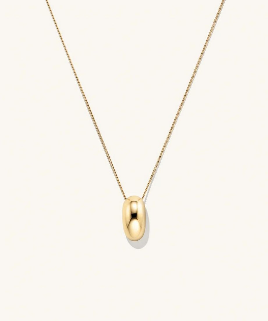 18k Vermeil Gold Plated Jojo Pendant Necklace: 18k Vermeil Gold Plated Jojo Pendant Necklace This 18k Vermeil Gold Plated Jojo Pendant Necklace radiates understated elegance and modern charm. Featuring a sleek, minimalist pendant with a polished