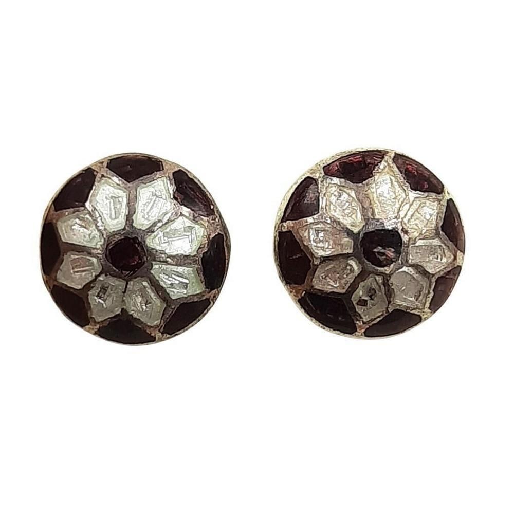 Rounded Silver Stud Earrings (1 of 1)
