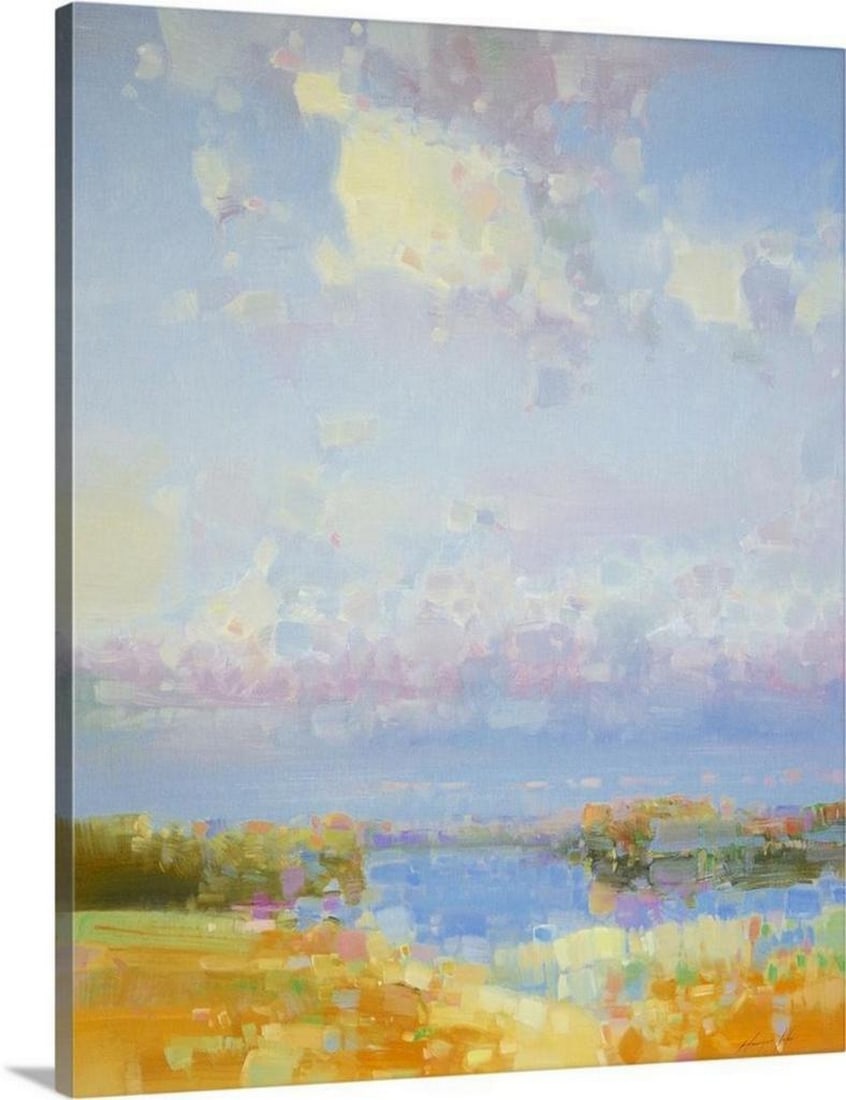 Delight of Morning Canvas Reproduction: Delight of Morning Canvas Reproduction By Vahe Yeremyan Yeremyan says that painting is as second nature as breathing. His oil paintings of landscapes portray the tranquility of nature and the extent o