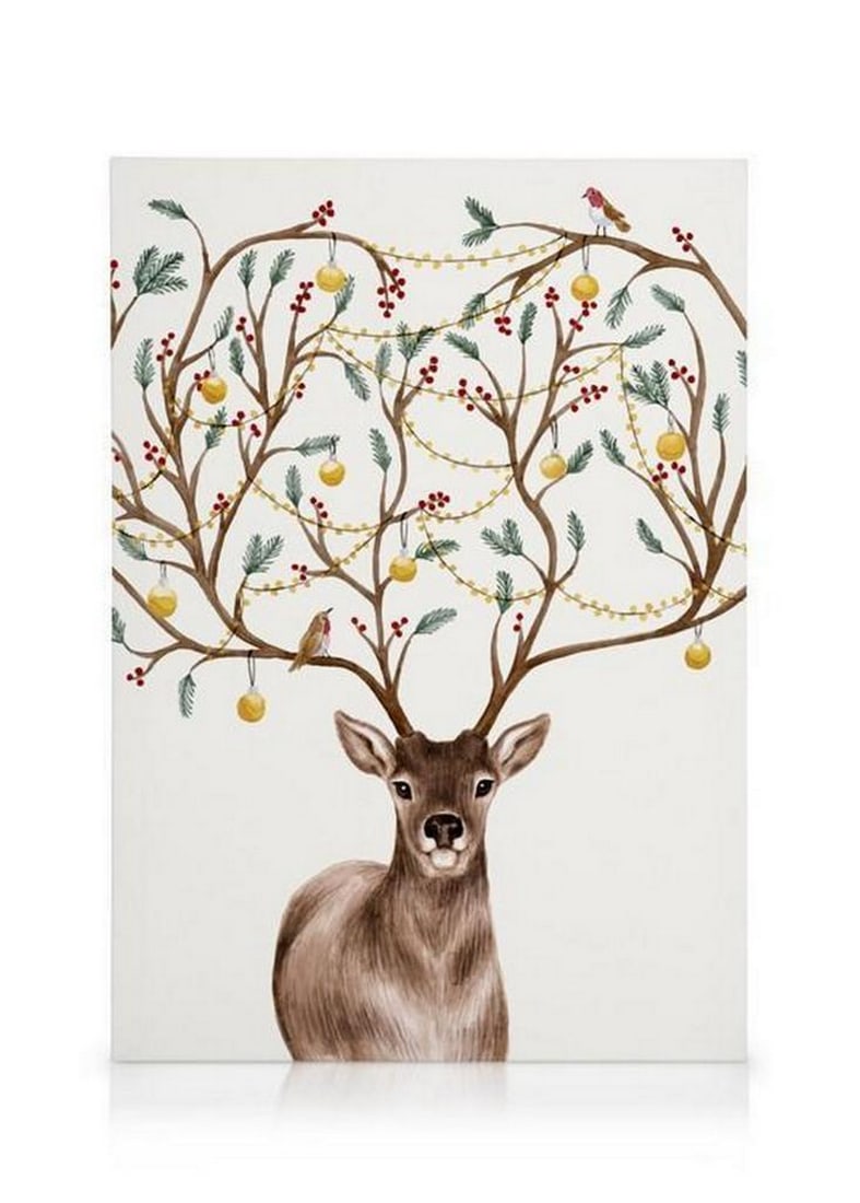 Decorated Reindeer Print on Stretched Canvas (1 of 1)