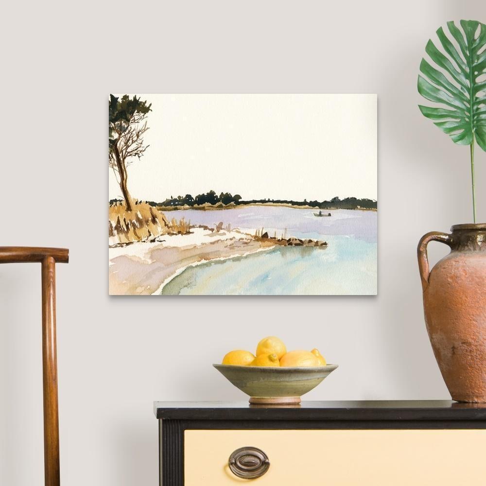 Minimalist Coastline I Canvas Reproduction: Minimalist Coastline I Canvas Reproduction By Dianne Miller Contemporary painting of a coastal landscape. Width: 24 inches Height: 18 inches View photos for further details.
