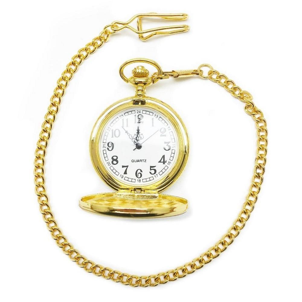 Gold Tone Quartz Old School Pocket Watch: Gold Tone Quartz Old School Pocket Watch. View Photos For Further Details.