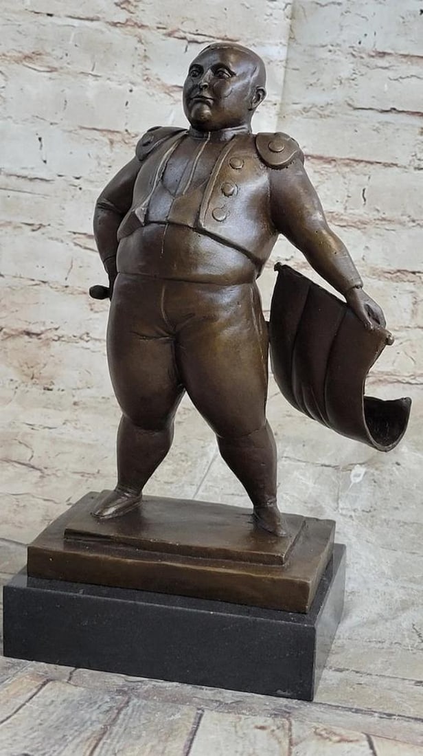 Matador Flamboyant Bullfighter Bronze Art Sculpture by Fernando Botero on Marble Base - 13" x 8" (1 of 6)