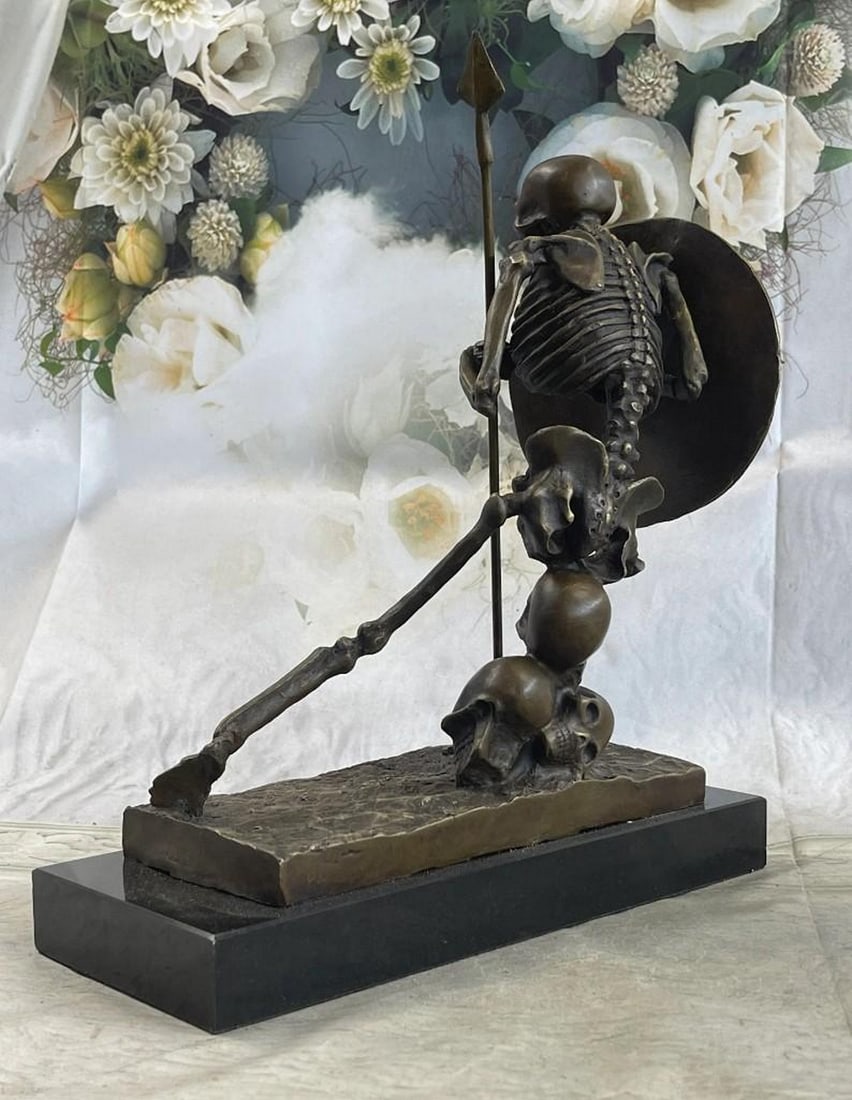 Warrior Skeleton Bronze Sculpture - 2