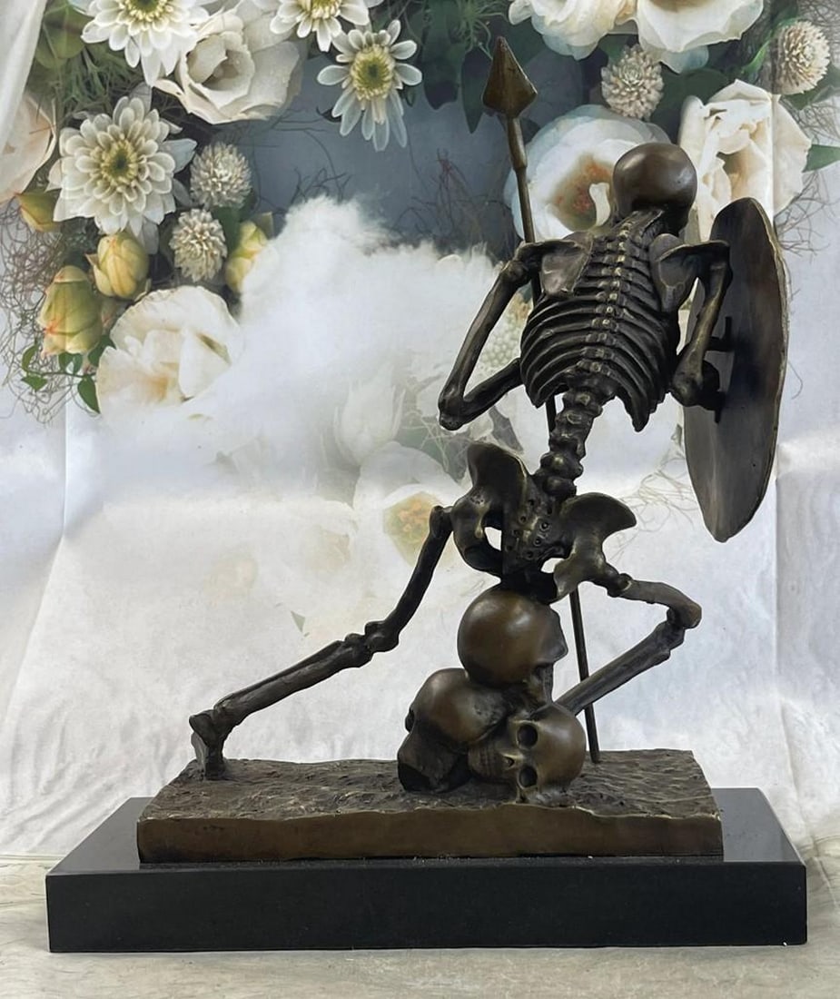 Warrior Skeleton Bronze Sculpture - 3