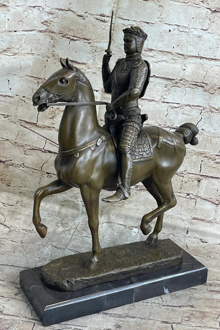 Knight in Shining Armor Bronze Sculpture - 16.5" x 10.5" (1 of 6)