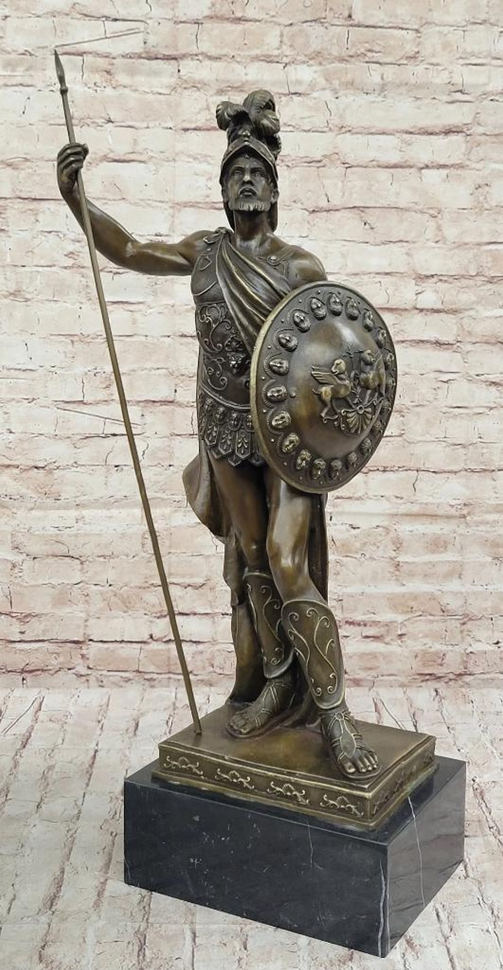 Dalou Inspired Bronze Sculpture Valor of the Roman Knight - 30" x 15": Dalou Inspired Bronze Sculpture Valor of the Roman Knight - 30" x 15" Immerse yourself in the valor and unwavering spirit of a Roman knight with this stunning bronze sculpture. Standing proudl