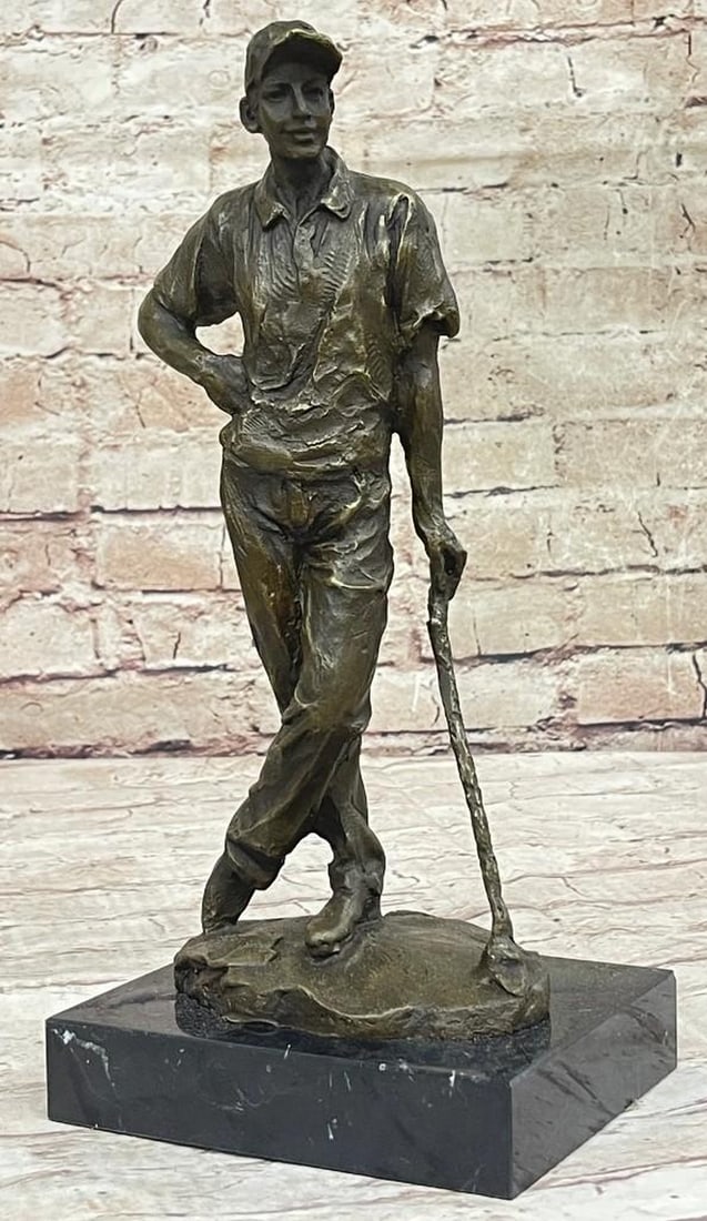 Signed Original Champion Golfer Tiger Woods Bronze Sculpture - 13" x 6": Signed Original Champion Golfer Tiger Woods Bronze Sculpture - 13" x 6" You are bidding on an Elegant Bronze Statue with Marble Base of Tiger Woods wonderful detail, in excellent condition. Th