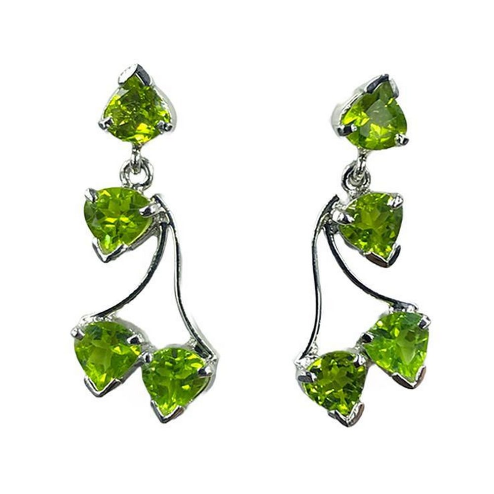 Peridot Stones Dangle Earrings: Peridot Stones Dangle Earrings View Photos For Further Details