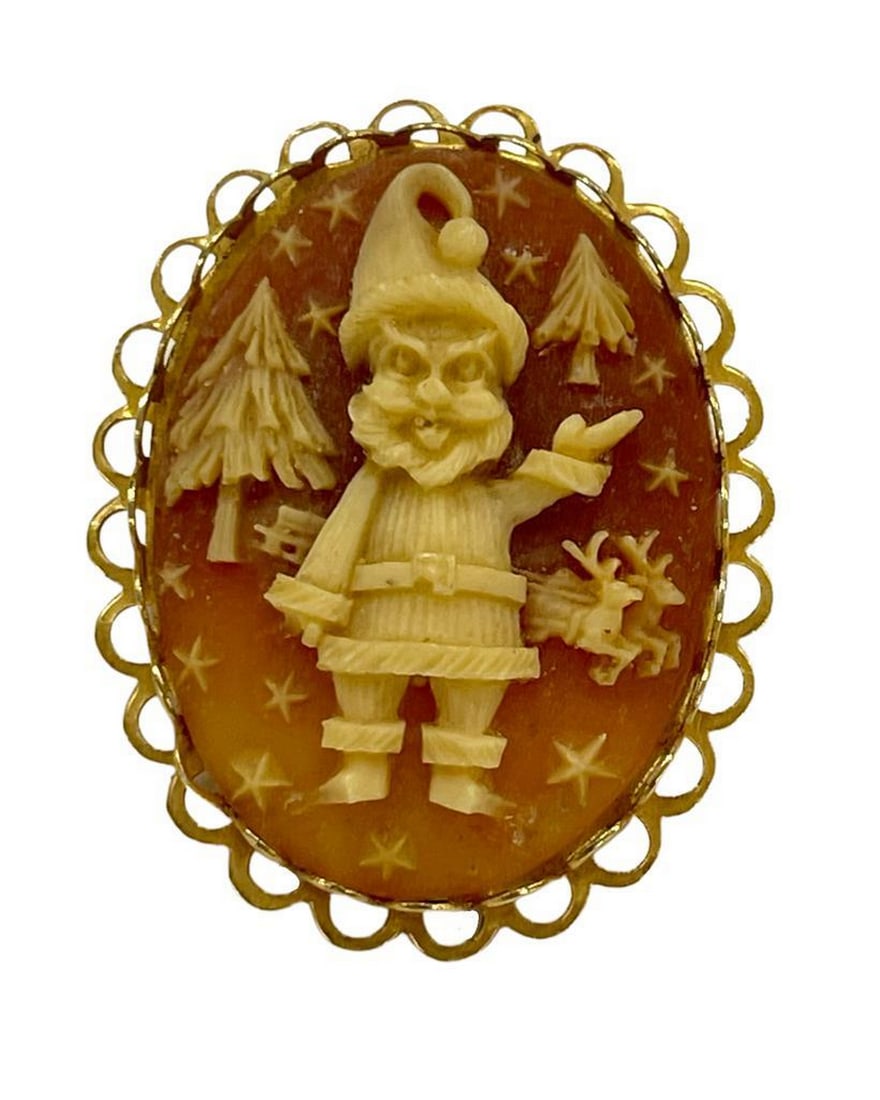 Whimsical Carved Gnome Brooch (1 of 4)