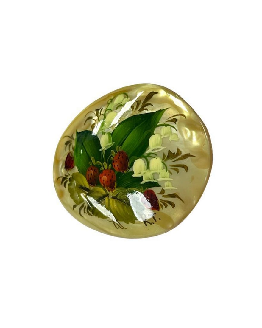 Seaside Strawberry Seashell Brooch - 2