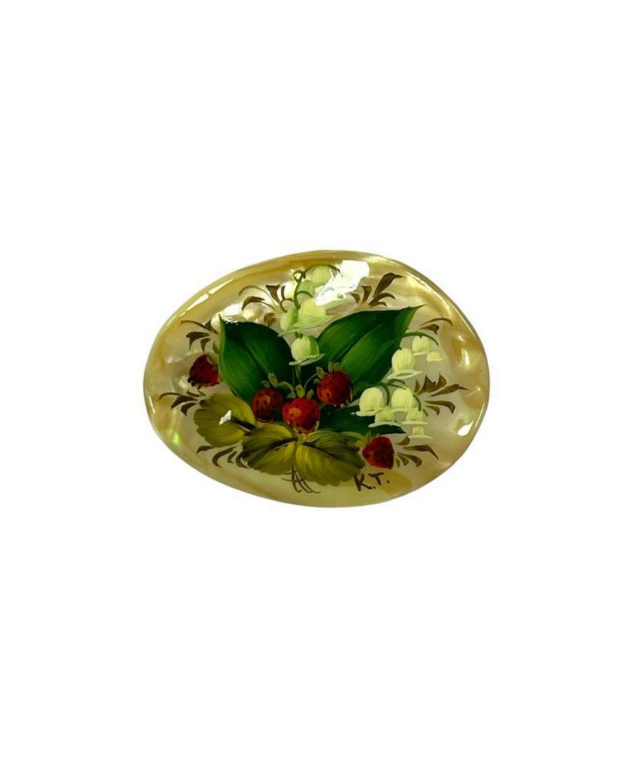 Seaside Strawberry Seashell Brooch - 3