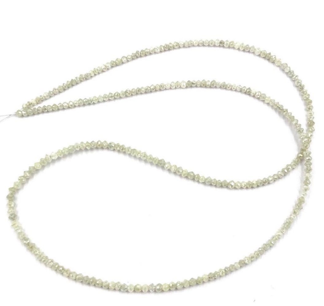 Faceted White Diamond Beaded Necklace (1 of 2)