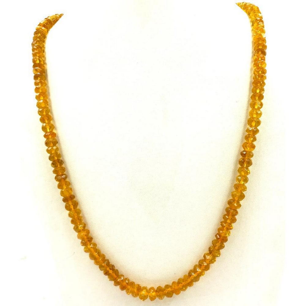 Citrine Faceted Necklace: Citrine Faceted Necklace Gemstone Size: 7mm - 7.5mm Necklace Length: 49cm View Photos For Further Details