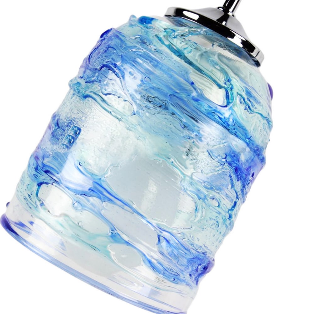Ariston Blue Blown Glass Table Lamp - 4