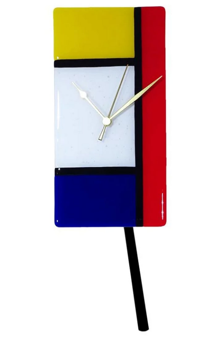 Mondrian Pendulum Wall Clock – Murano Glass - 3