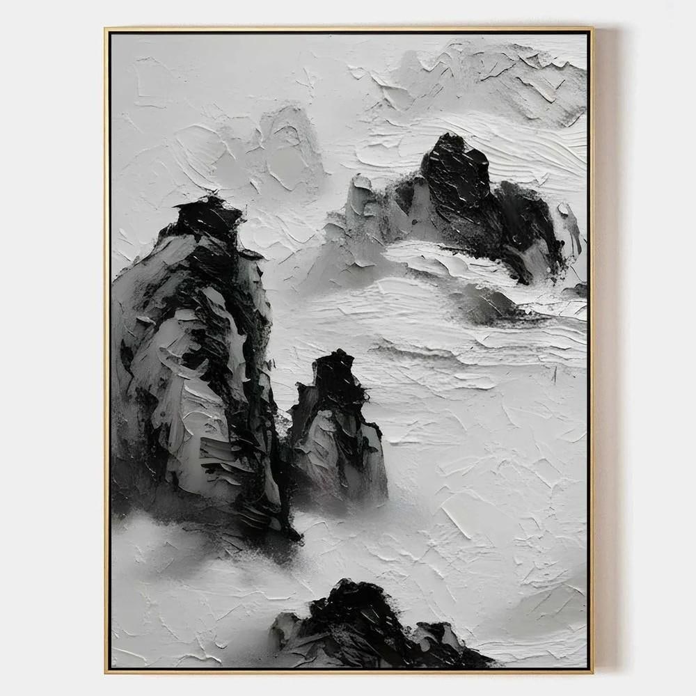 “Ethereal Peaks?? Textured Abstract Landscape Painting (1 of 2)