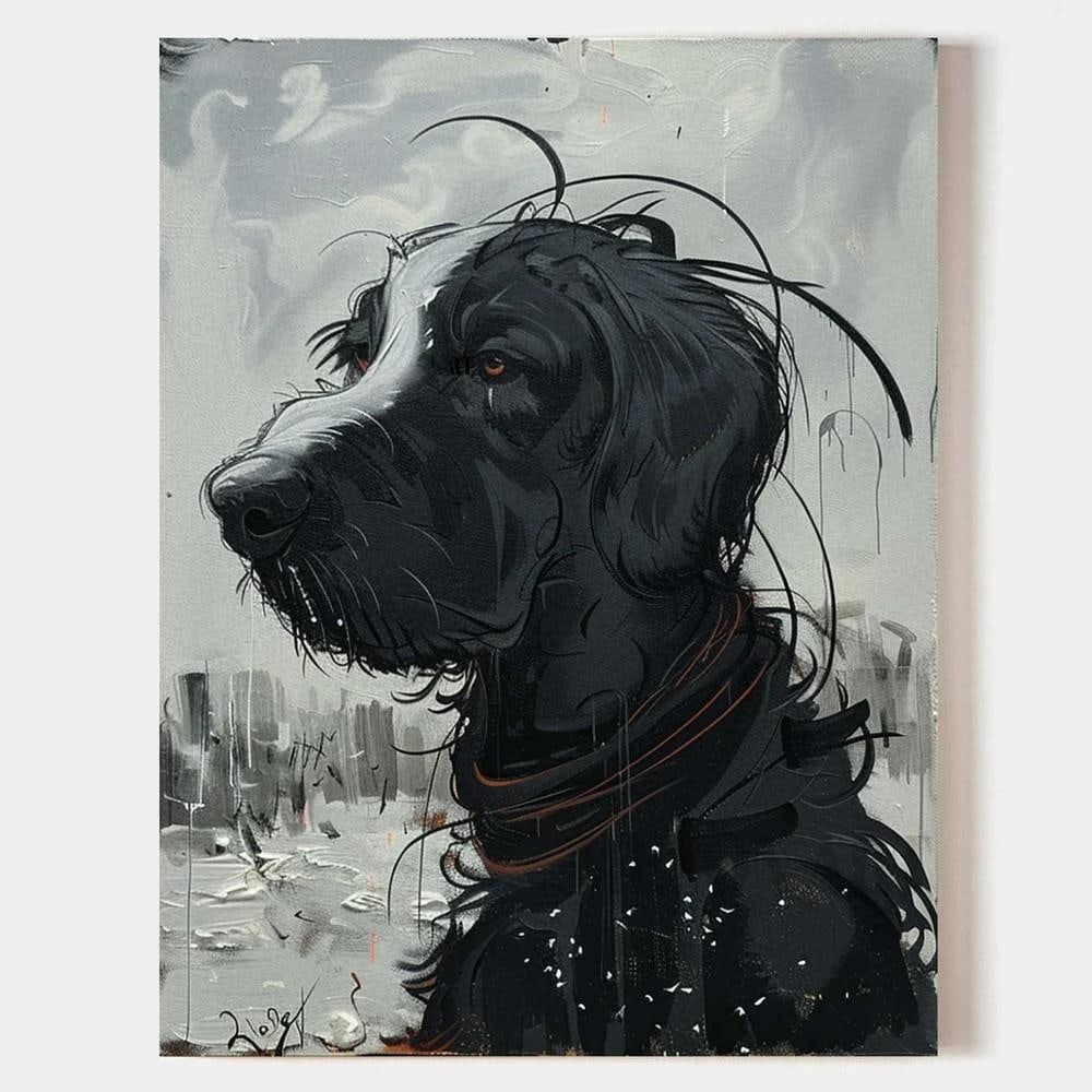 “Urban Sentinel?? Contemporary Dog Portrait Painting (1 of 2)