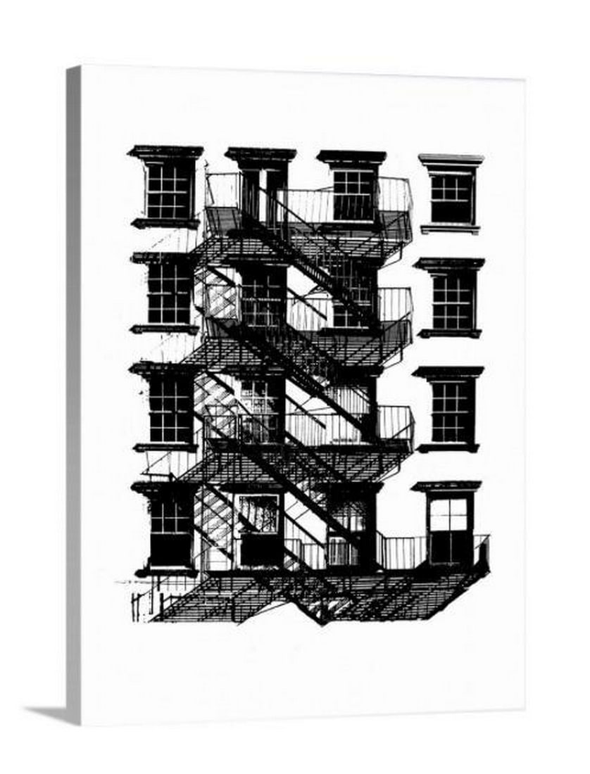 New York City Stairs Canvas Reproduction Print: New York City Stairs Canvas Reproduction Print Artist Jeff Pica was raised in a suburb of NYC and came of age in the 1970s, the fabled era of hedonism and artistic expression. He has dedicated his