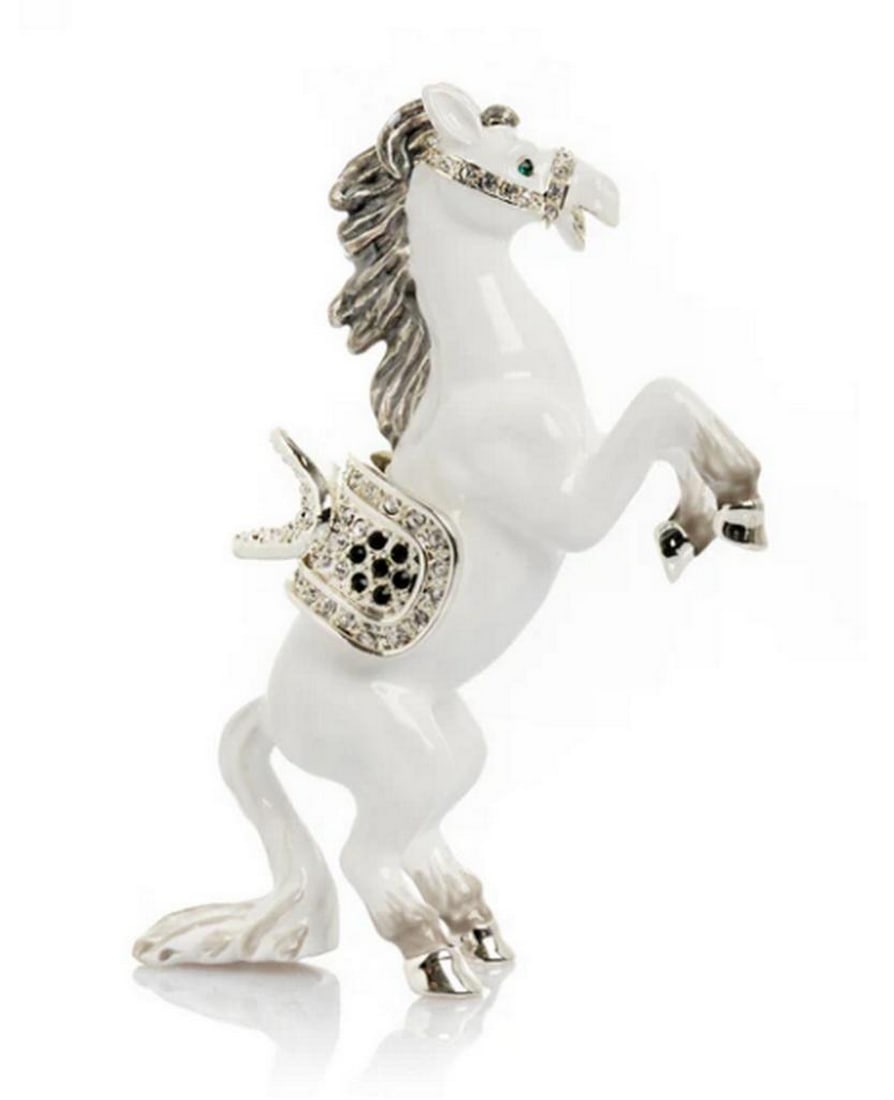 Pure Spirit Trinket Box: Pure Spirit Trinket Box This enamel-painted trinket box is beautifully adorned with handpicked Austrian crystals and plated in either 24K gold or 925 silver. Each piece is meticulously hand-painted us