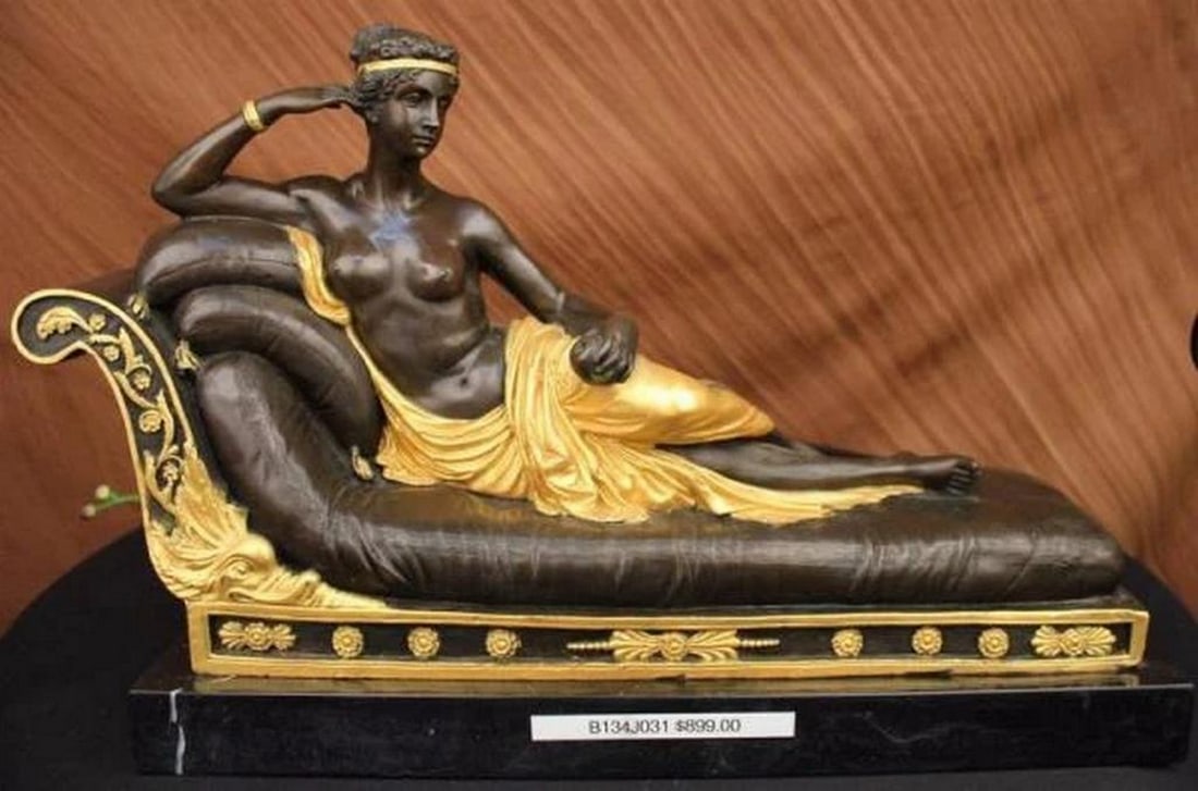 Canova Inspired Pauline Bonaparte “Venus Victrix?? Bronze Sculpture – 15" x 19" (1 of 5)