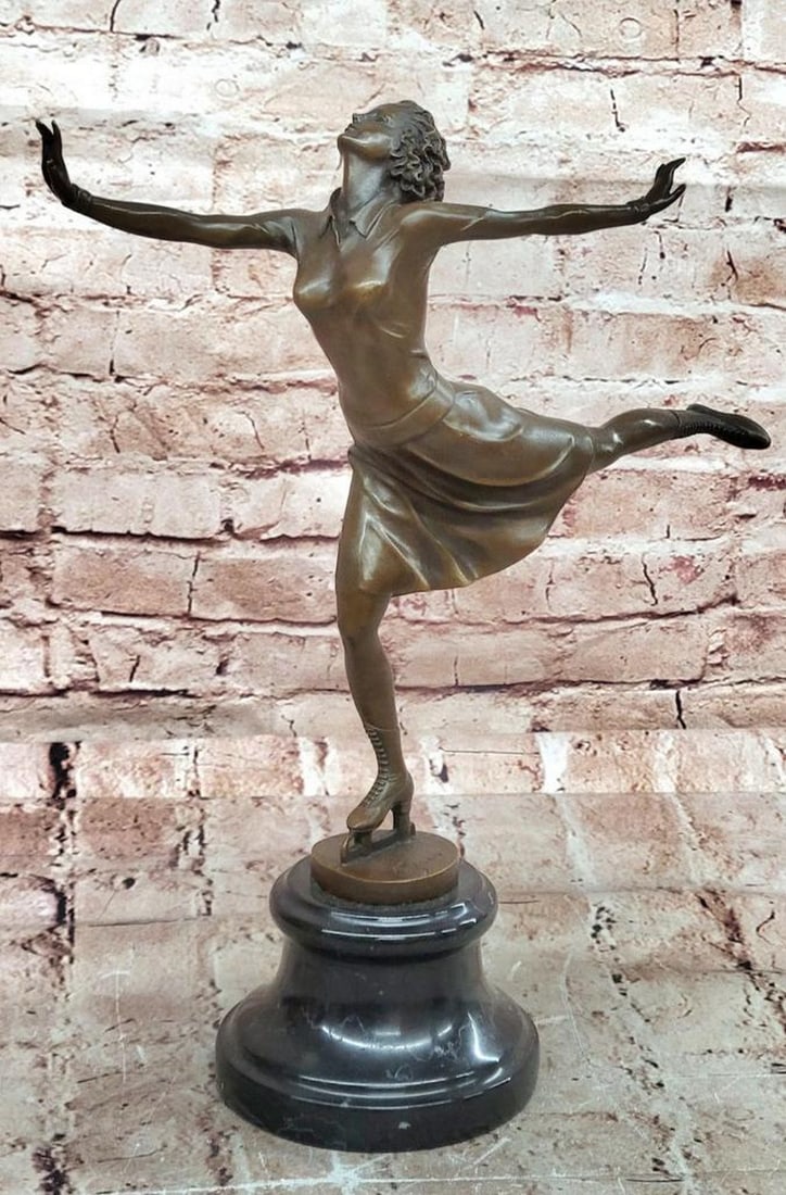 Cesaro Skating Female Bronze Sculpture – 15" x 13" (1 of 6)