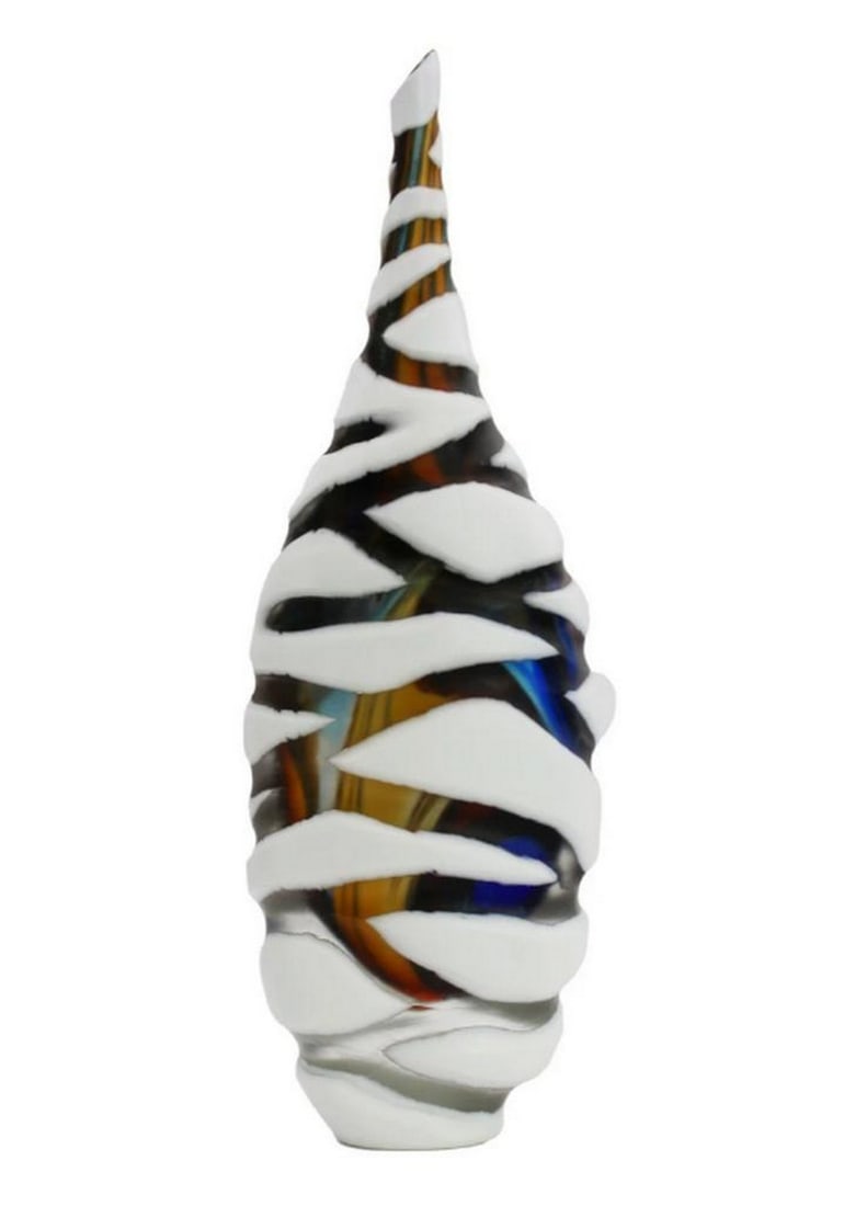 Multicolor Battuto Roots Vase - Murano Glass by Massimi: Multicolor Battuto Roots Vase - Murano Glass by Massimi Add a burst of color and texture to your space with the Multicolor Battuto Vase, a striking piece from the Scavo Collection. Hand-blown and sign