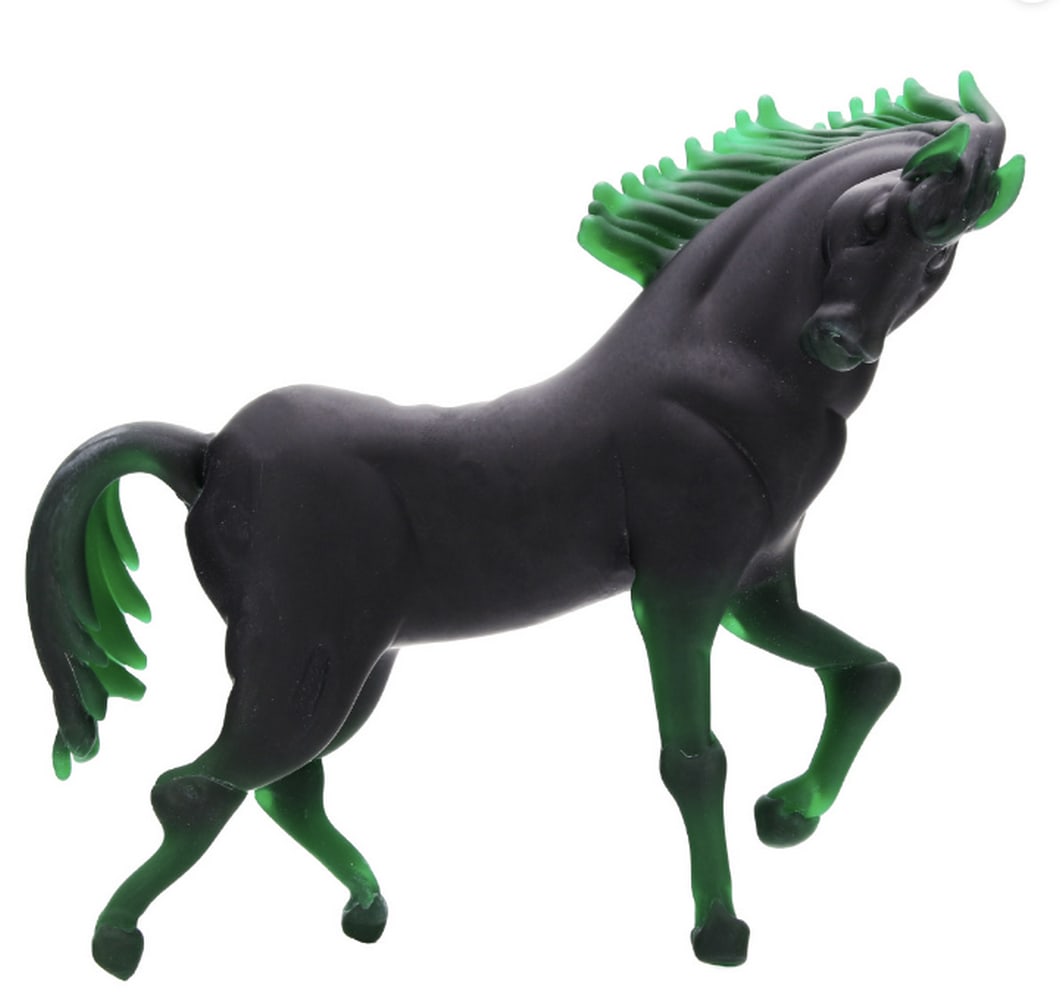 Black and Green Horse Original Murano Glass: Black and Green Horse Original Murano Glass This fantastic and exclusive handmade horse sculpture is crafted using the warm glass modeling technique. The sculpture features vibrant colors and a unique