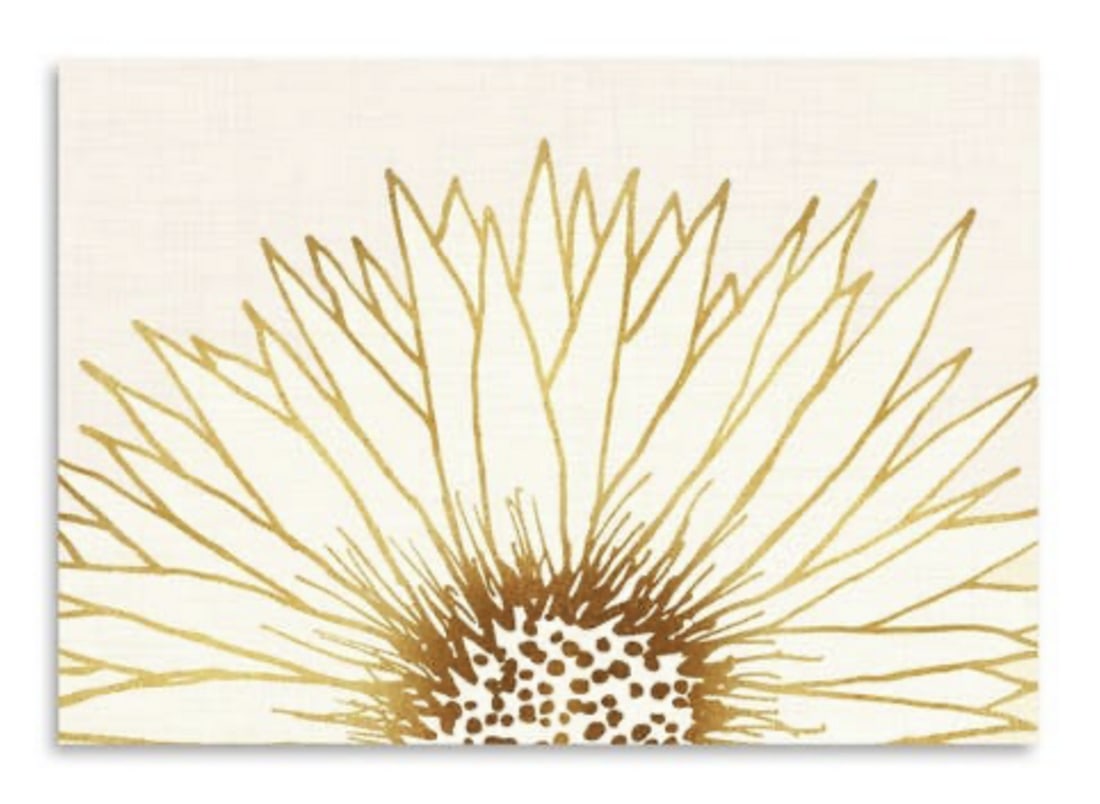 Simple Golden Half Sunflower Poster Print: Simple Golden Half Sunflower Poster Print Express your artistic side and transform your interior space into a living work of art with this stunning museum-quality print. The simplicity of the design a