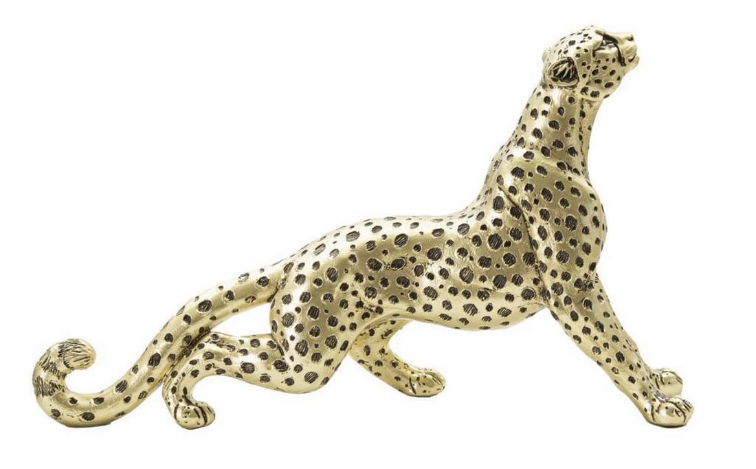 Modern Decorative Golden Leopard Sculpture: Modern Decorative Golden Leopard Sculpture Discover Mauro Ferretti, the premier Italian brand for home enthusiasts. Renowned for their luxurious and refined style, Mauro Ferretti's products are gu