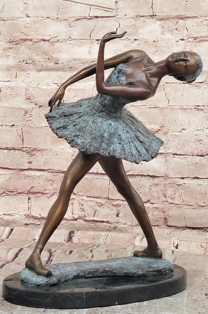 Ballerina Bronze Sculpture by Miguel Lopez - 11" x 10": Ballerina Bronze Sculpture by Miguel Lopez - 11" x 10" Introducing an Elegant Bronze Sculpture: This graceful ballerina figure is meticulously handcrafted with careful attention to detail. The