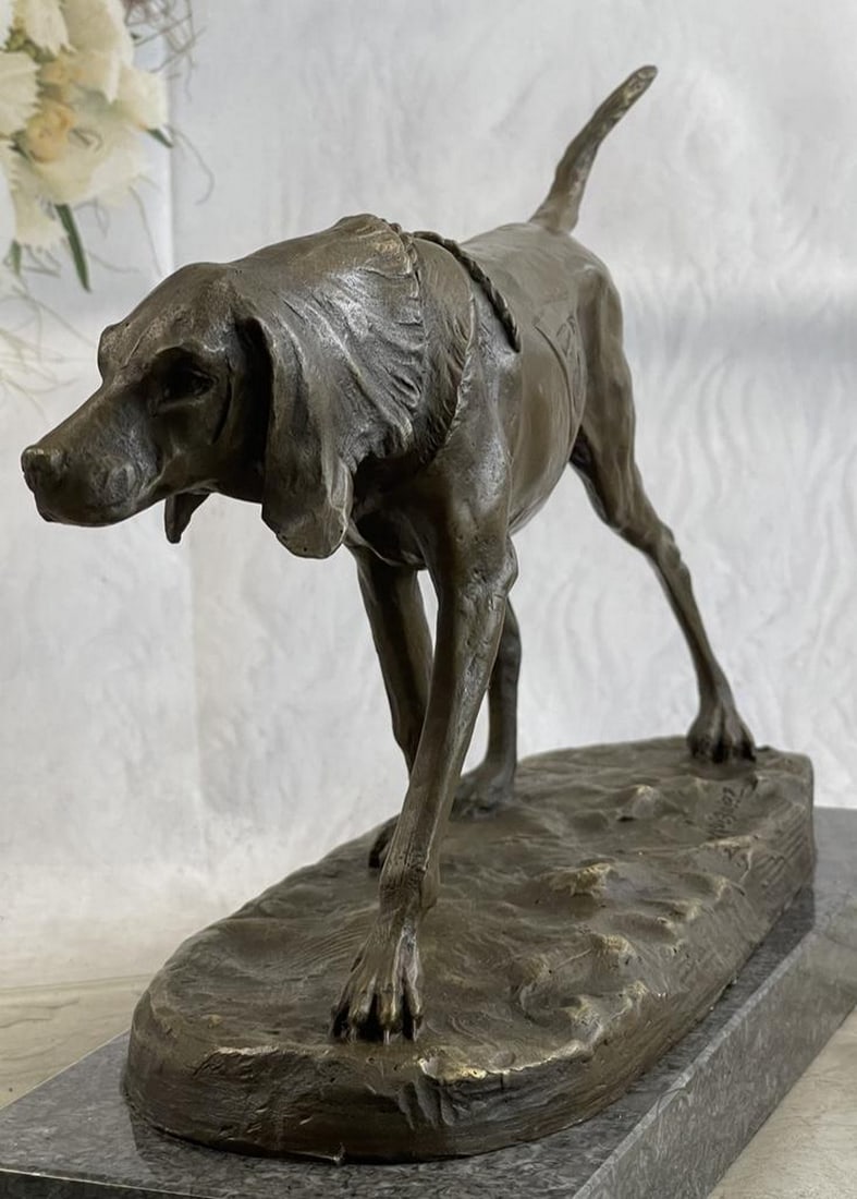 Supportive Service Dog Bronze Sculpture: Supportive Service Dog Bronze Sculpture A hunting dog becomes the hunters companion and aid searching for a hunters prey based on their own natural instincts and strengths. Walking high with a lean bu