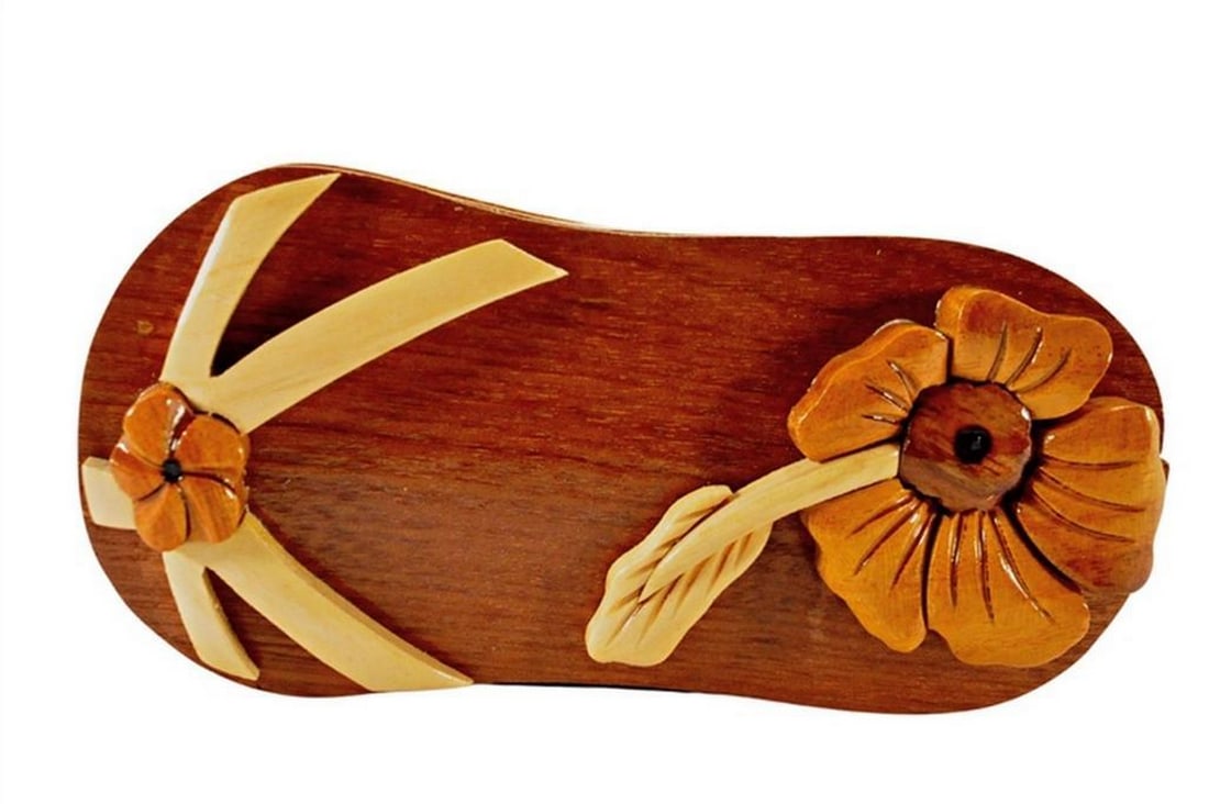 Flip Flop Mahogany Puzzle Keepsake Box (1 of 3)