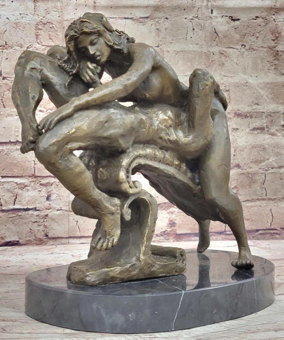 Lovers Embrace Bronze Sculpture by Olaf Odegard - 11" x 13": Lovers Embrace Bronze Sculpture by Olaf Odegard - 11" x 13" This bronze sculpture depicts two intertwined figures, expressing intimacy and connection through fluid composition and balanced for