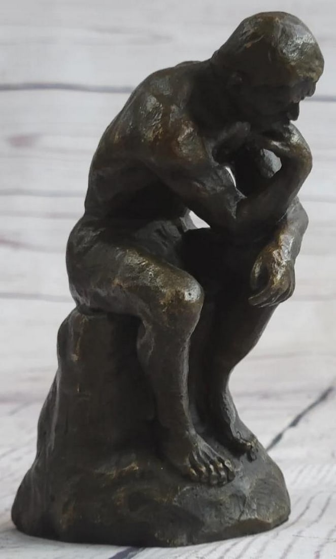 Rodin's Masterpiece - 'The Thinker' Inspired Bronze Sculpture - 5" x 3" (1 of 5)