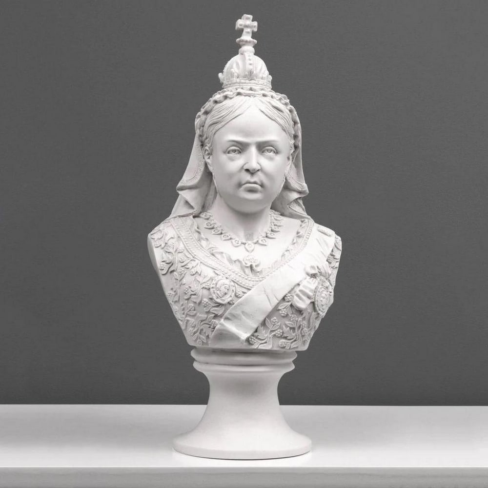 White Carrara Marble "Queen Victoria" Bust After R.J Morris - (10.6lbs) (1 of 7)