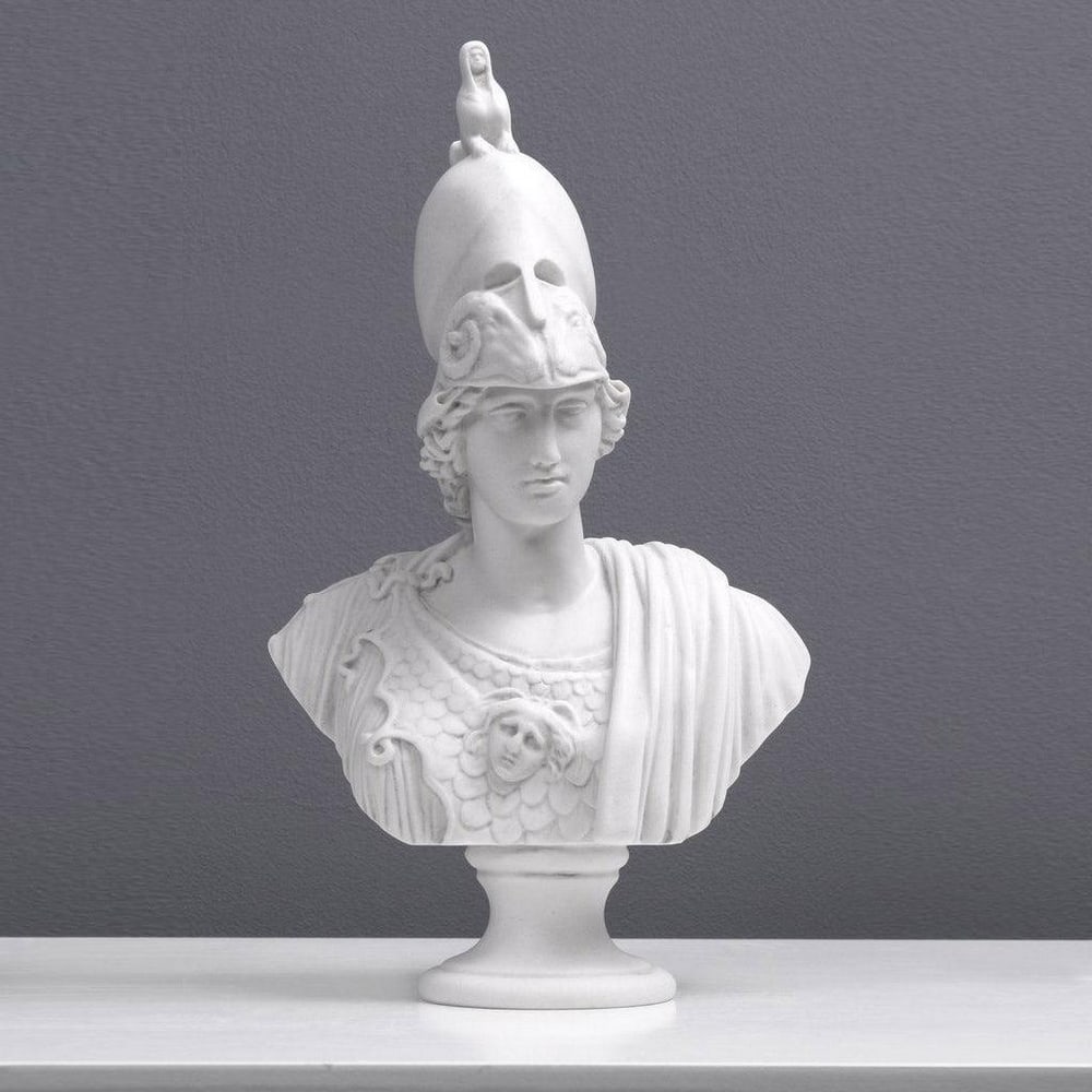 Athena "Goddess Of Wisdom" Bust Sculpture - 4.4lbs: Athena "Goddess Of Wisdom" Bust Sculpture - 4.4lbs The well-detailed bust depicts Athena, the esteemed Goddess of Wisdom. Inspired by the statue of Athena dating back to circa 280 B.C. in the 