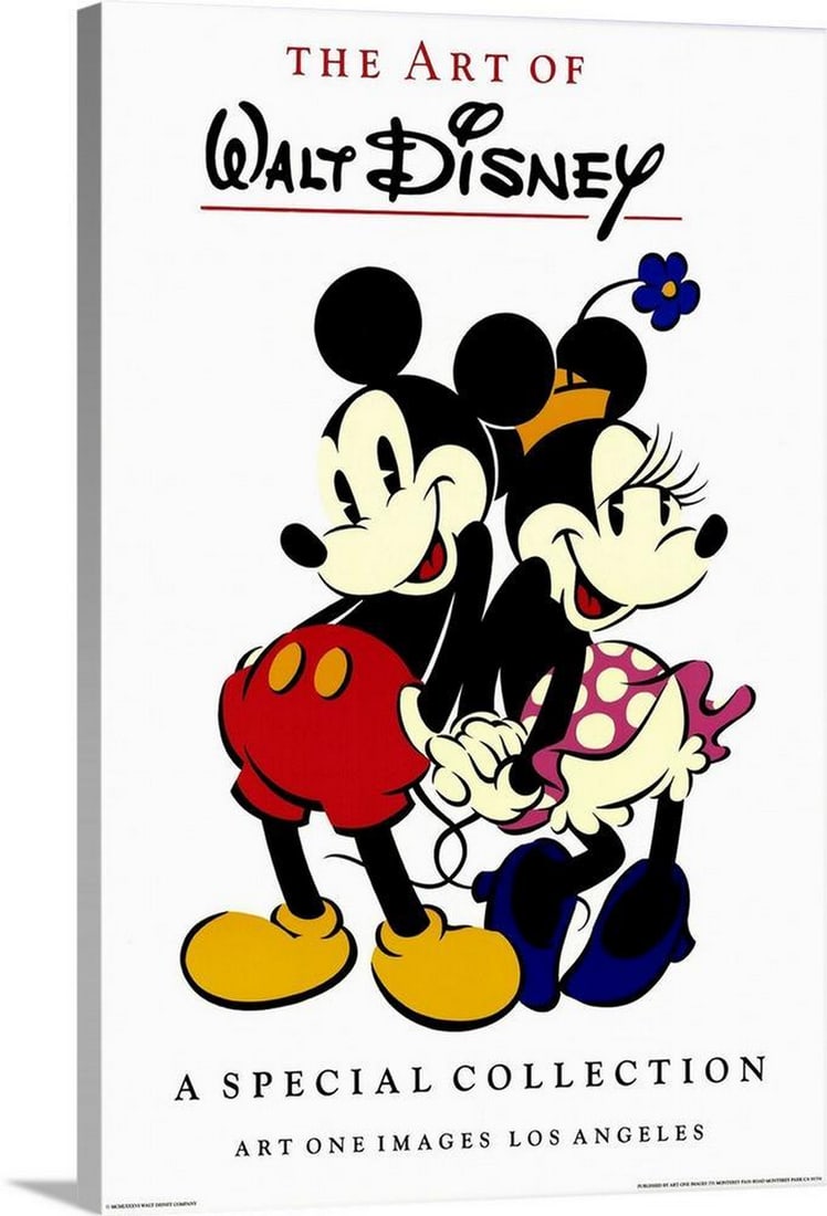 Mickey Mouse Commercial Gallery 1991 Canvas Reproduction: Mickey Mouse Commercial Gallery 1991 Canvas Reproduction This poster featuring the animation studio's star couple is advertising an exhibit of Walt Disneys artwork. Dimensions: 20 x 30 inches View